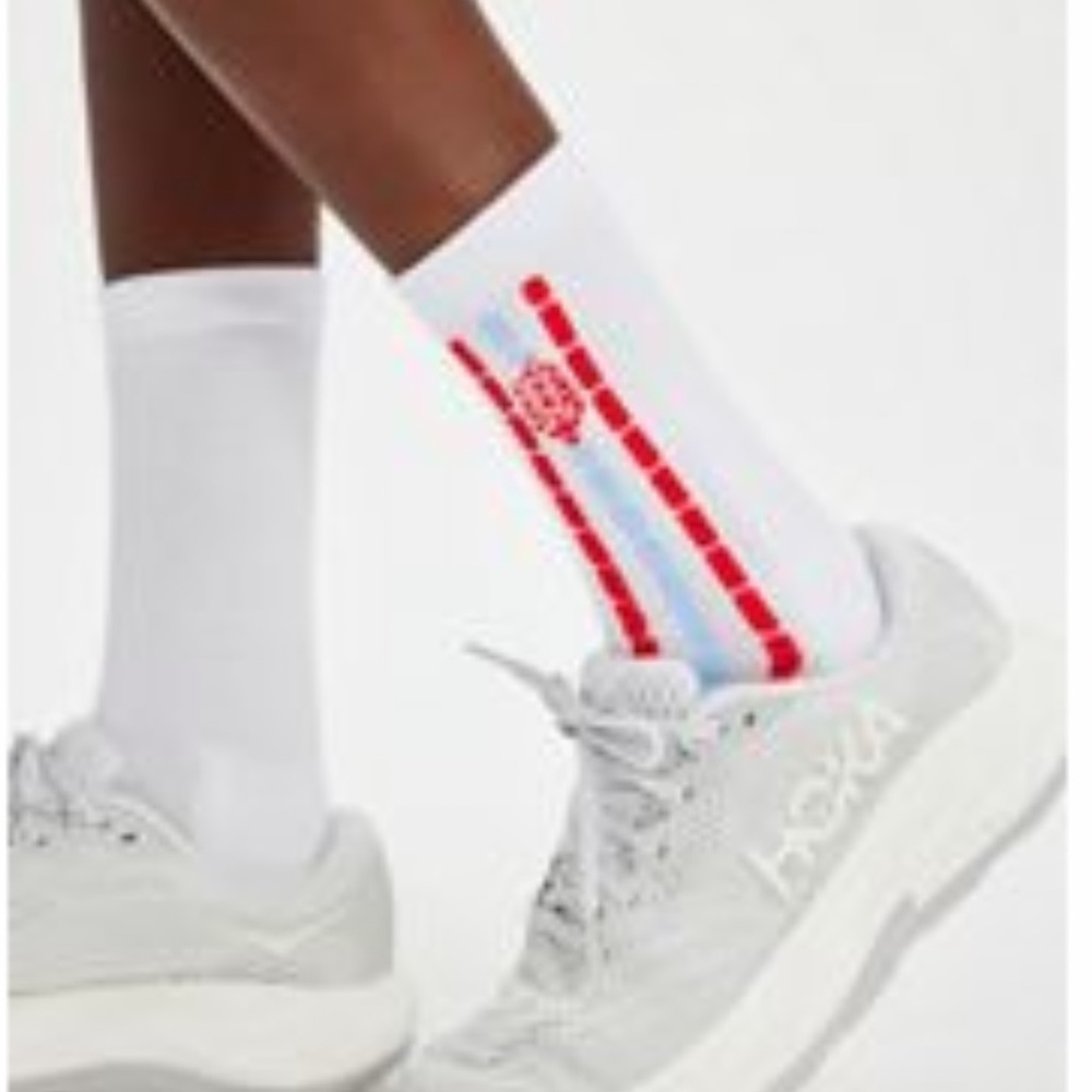 Free People Movement OS Fast Lane  crew socks blue combo
